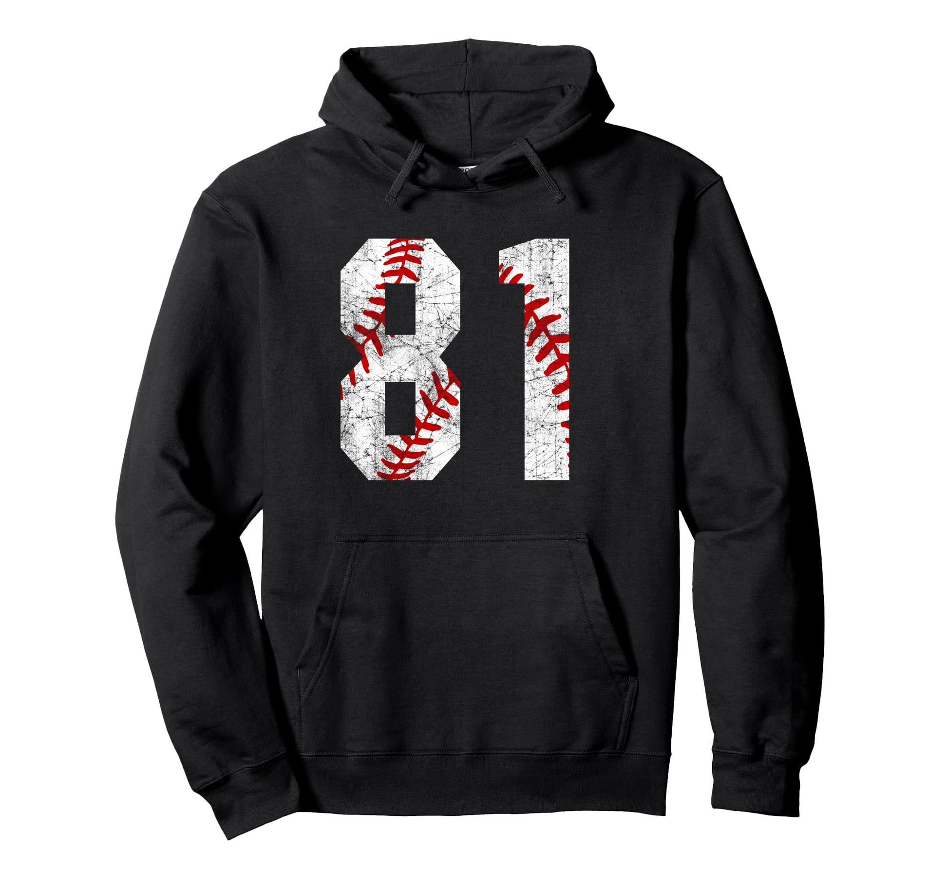 Distressed Baseball Number 81 Jersey Hoodie - Streetwear Style for Adults - T-Shirt, Sweatshirt, Hoodie