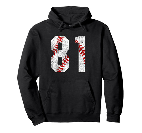 Distressed Baseball Number 81 Jersey Hoodie - Streetwear Style for Adults - T-Shirt, Sweatshirt, Hoodie