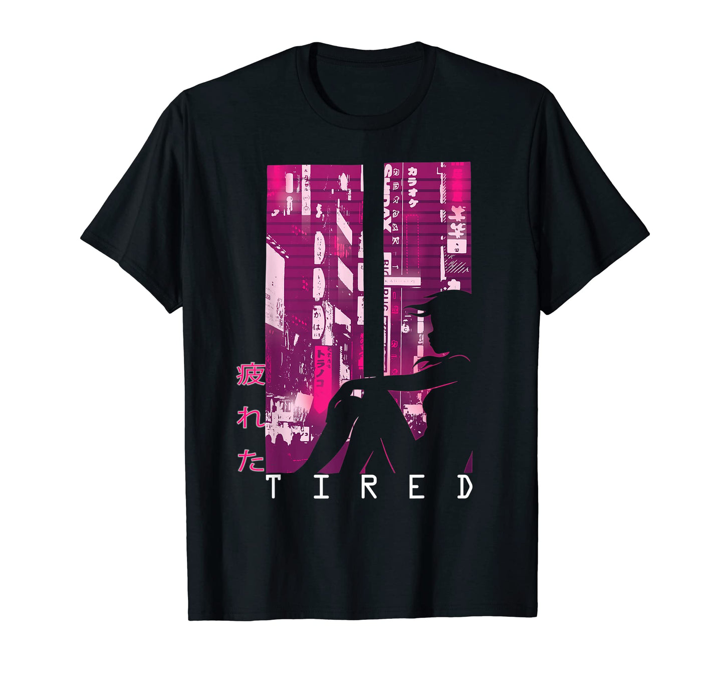 Tired Vaporwave Aesthetic 80S 90S Anime T-Shirt - Graphic Print Unisex - T-Shirt, Sweatshirt, Hoodie