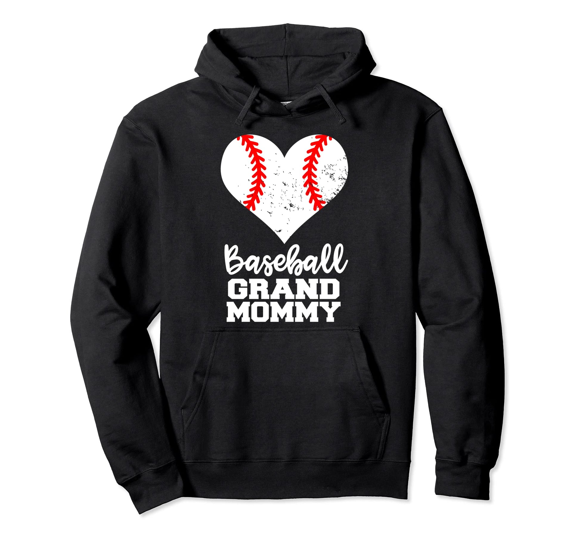 Baseball Grandmommy Funny Baseball Heart Hoodie - Trendy Graphic Unisex - T-Shirt, Sweatshirt, Hoodie