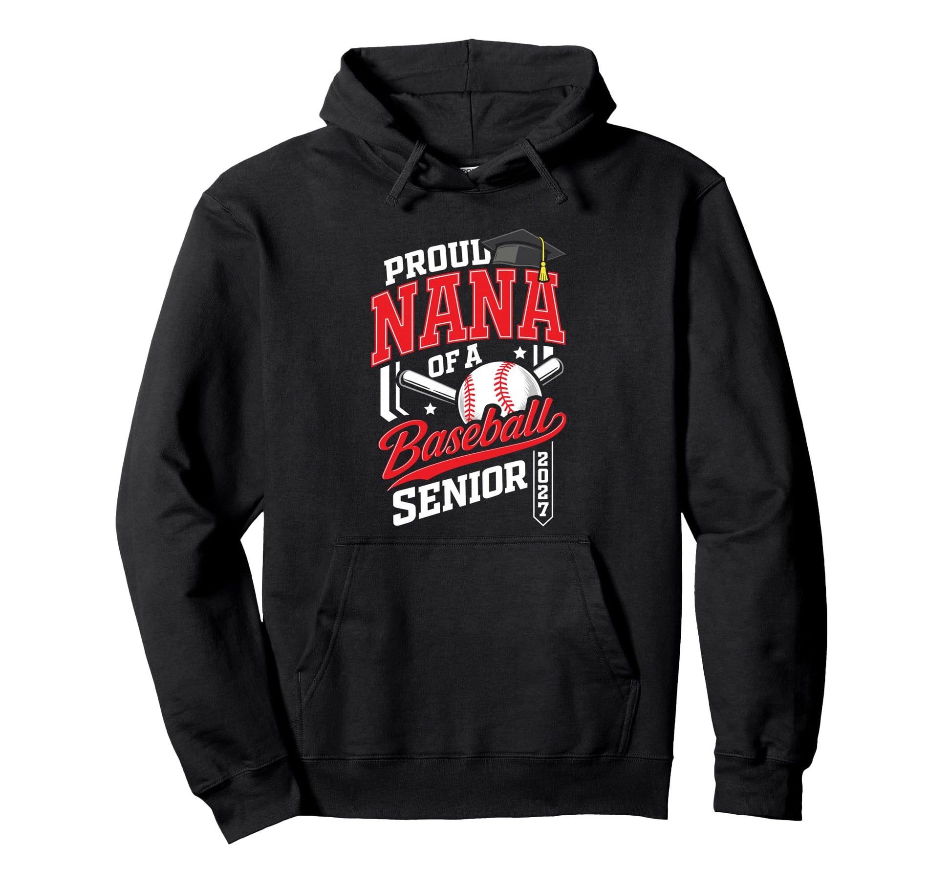 Proud Nana Baseball Senior Class 2027 Hoodie - Minimalist Print for Adults - T-Shirt, Sweatshirt, Hoodie
