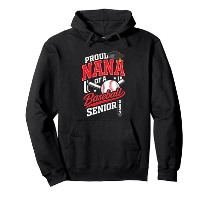 Proud Nana Baseball Senior Class 2027 Hoodie - Minimalist Print for Adults - T-Shirt, Sweatshirt, Hoodie