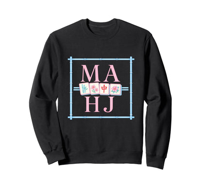 Mahj Mahjong Game Preppy Night Sweatshirt - Trendy Graphic Men Women - T-Shirt, Sweatshirt, Hoodie