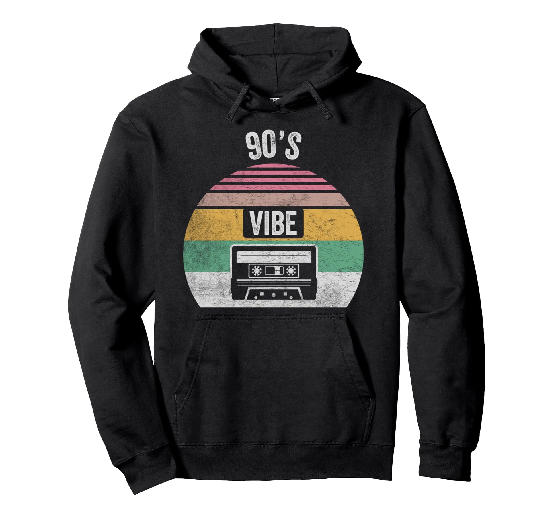 90S Vibe Cassette Rainbow Hoodie - Minimalist Print Unisex - T-Shirt, Sweatshirt, Hoodie
