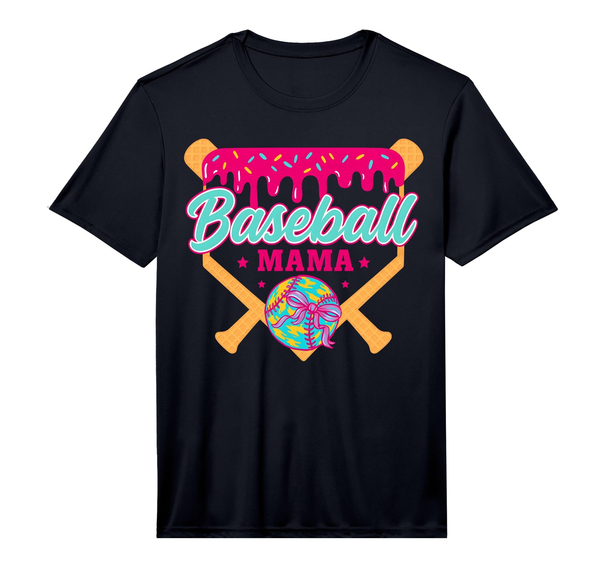 Baseball Drip Mama Ice Cream Drip T-Shirt - Graphic Print Men Women - T-Shirt, Sweatshirt, Hoodie