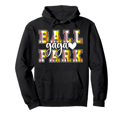 Ballpark Gaga Grandma Softball Baseball Hoodie - Custom Art Print Unisex - T-Shirt, Sweatshirt, Hoodie