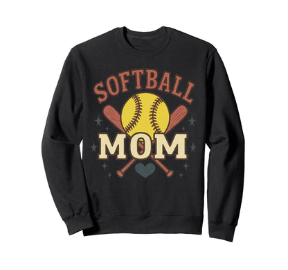 Proud Softball Mom Life Love My Sweatshirt - Fun Novelty Design for Adults - T-Shirt, Sweatshirt, Hoodie