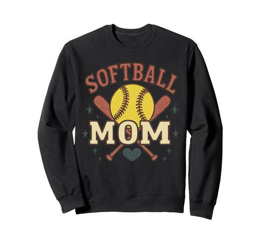 Proud Softball Mom Life Love My Sweatshirt - Fun Novelty Design for Adults - T-Shirt, Sweatshirt, Hoodie