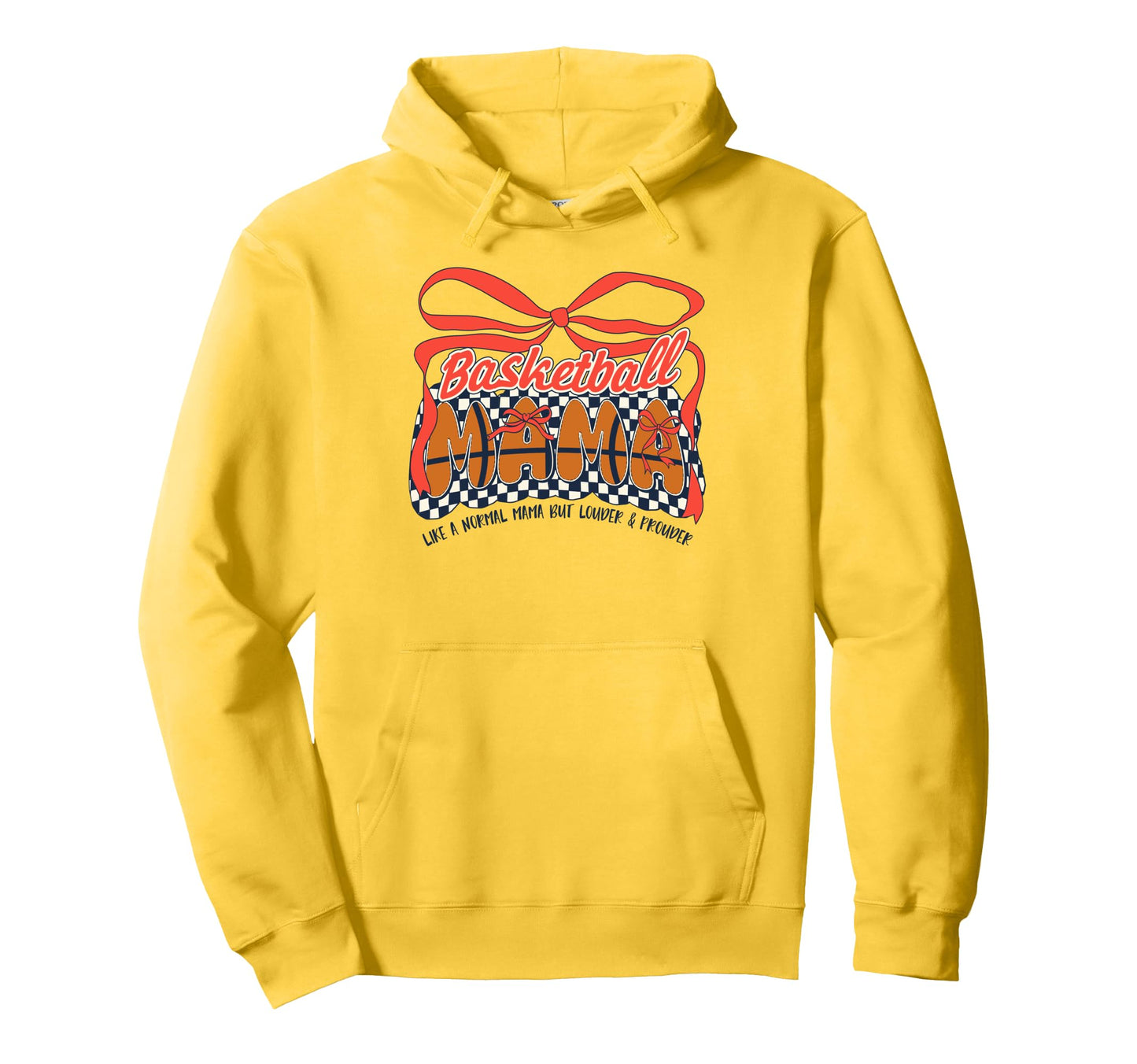 Basketball Mom Game Day Checkered Hoodie - Custom Art Print Unisex - T-Shirt, Sweatshirt, Hoodie