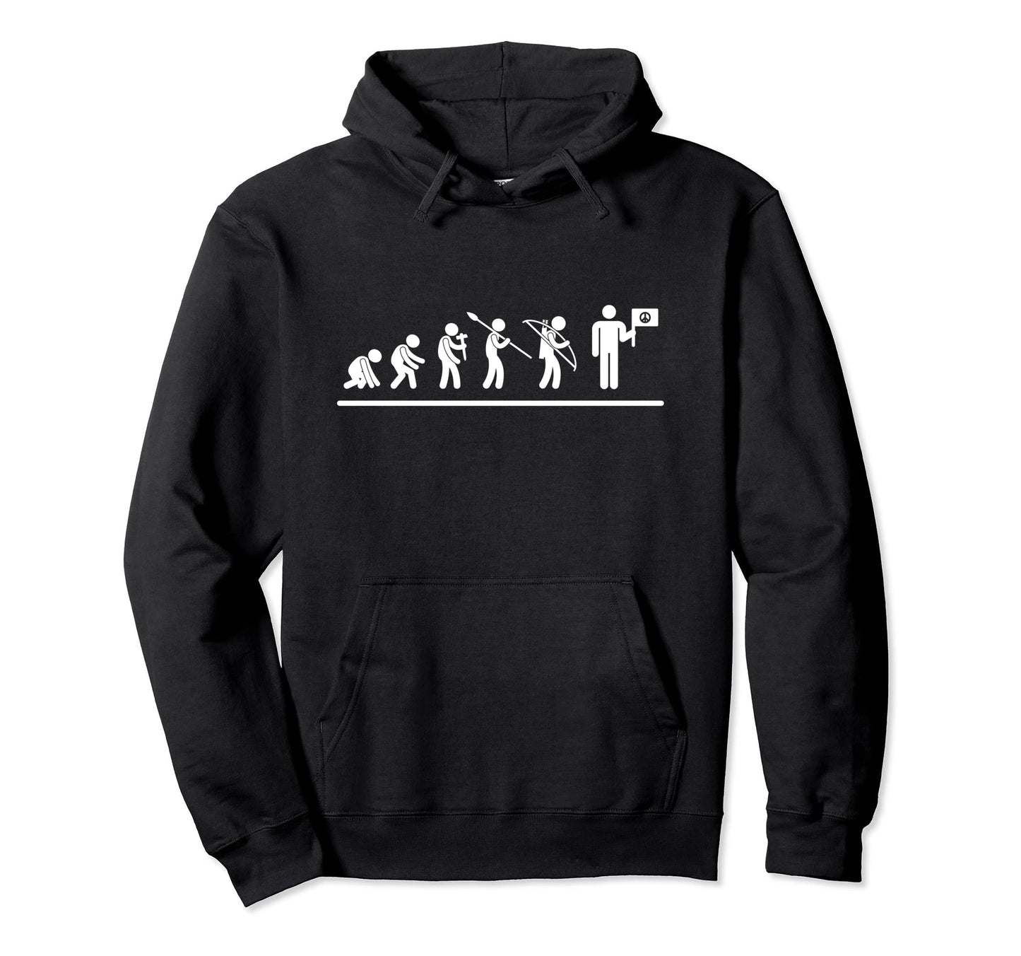 Evolution Hippie Love Peace Flower Hoodie - Novelty Apparel for Adults - T-Shirt, Sweatshirt, Hoodie