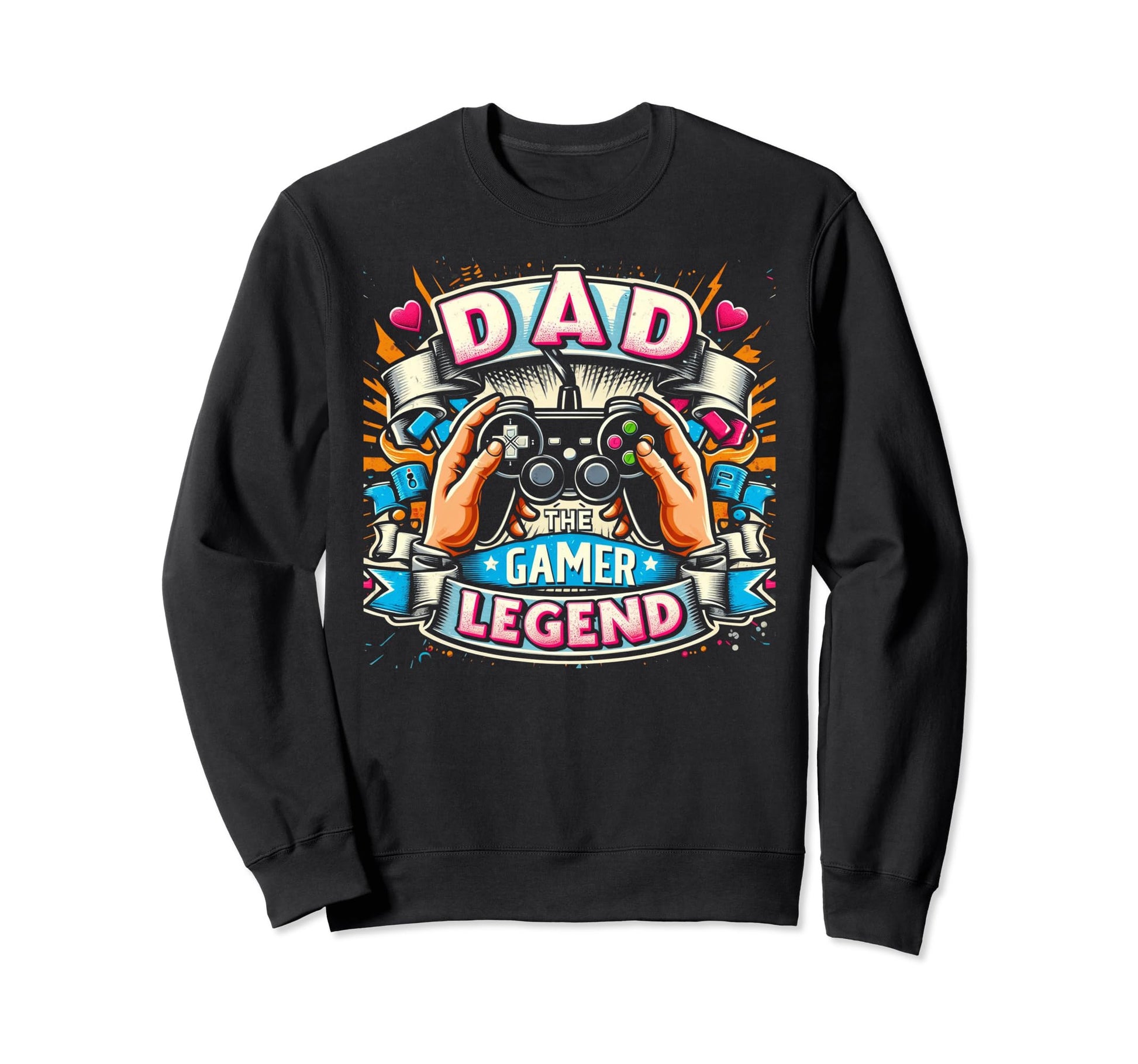 Gamer Dad Game Controller Gaming Sweatshirt - Streetwear Style Men Women - T-Shirt, Sweatshirt, Hoodie