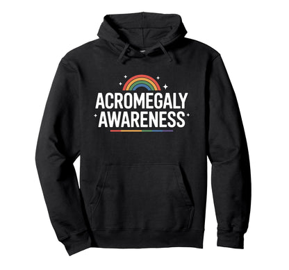 Acromegaly Awareness Rainbow Warrior And Hoodie - Graphic Print Unisex - T-Shirt, Sweatshirt, Hoodie