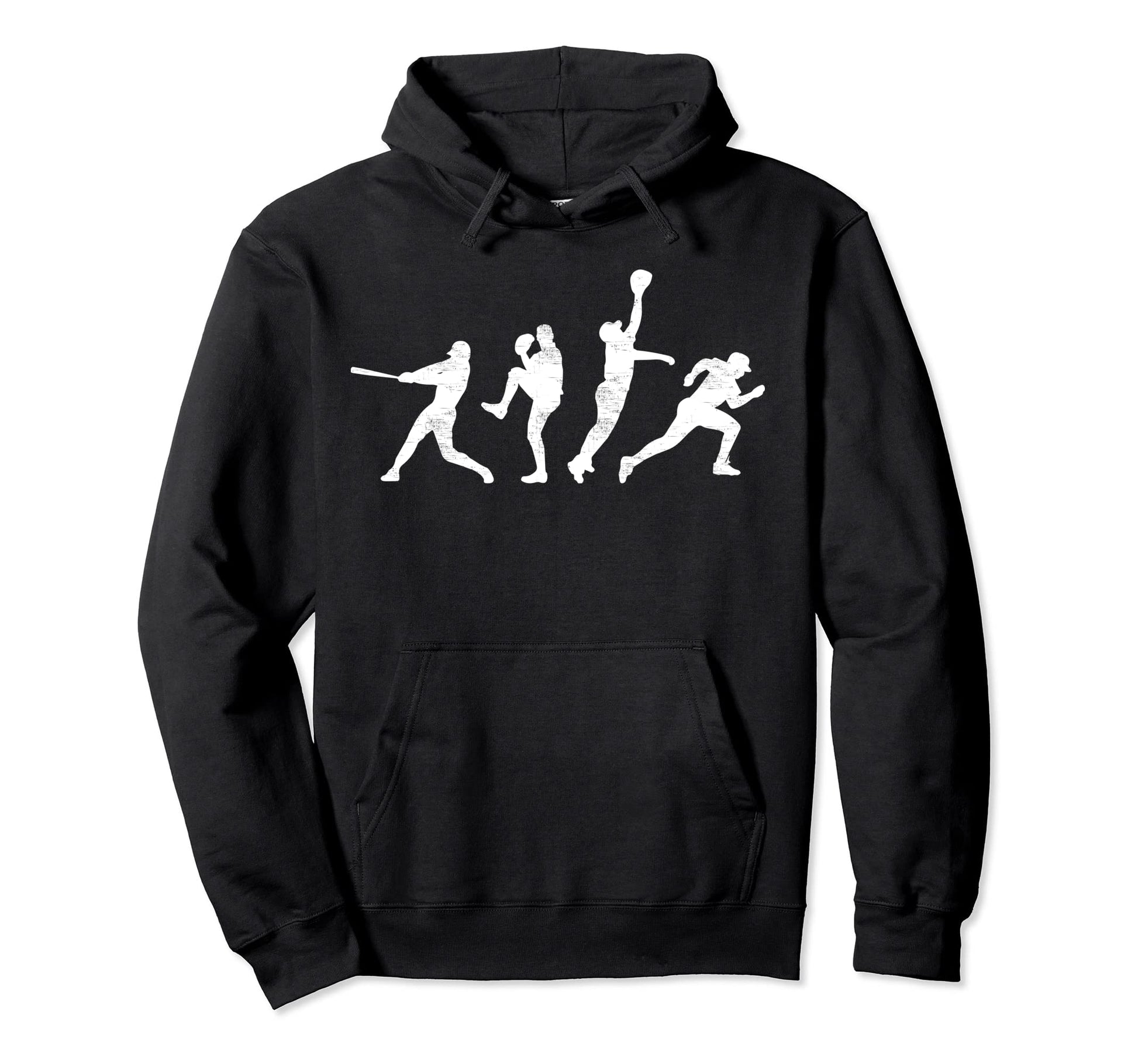 Baseball Catcher Pitcher Batter Hoodie - Minimalist Print for Adults - T-Shirt, Sweatshirt, Hoodie