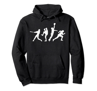 Baseball Catcher Pitcher Batter Hoodie - Minimalist Print for Adults - T-Shirt, Sweatshirt, Hoodie