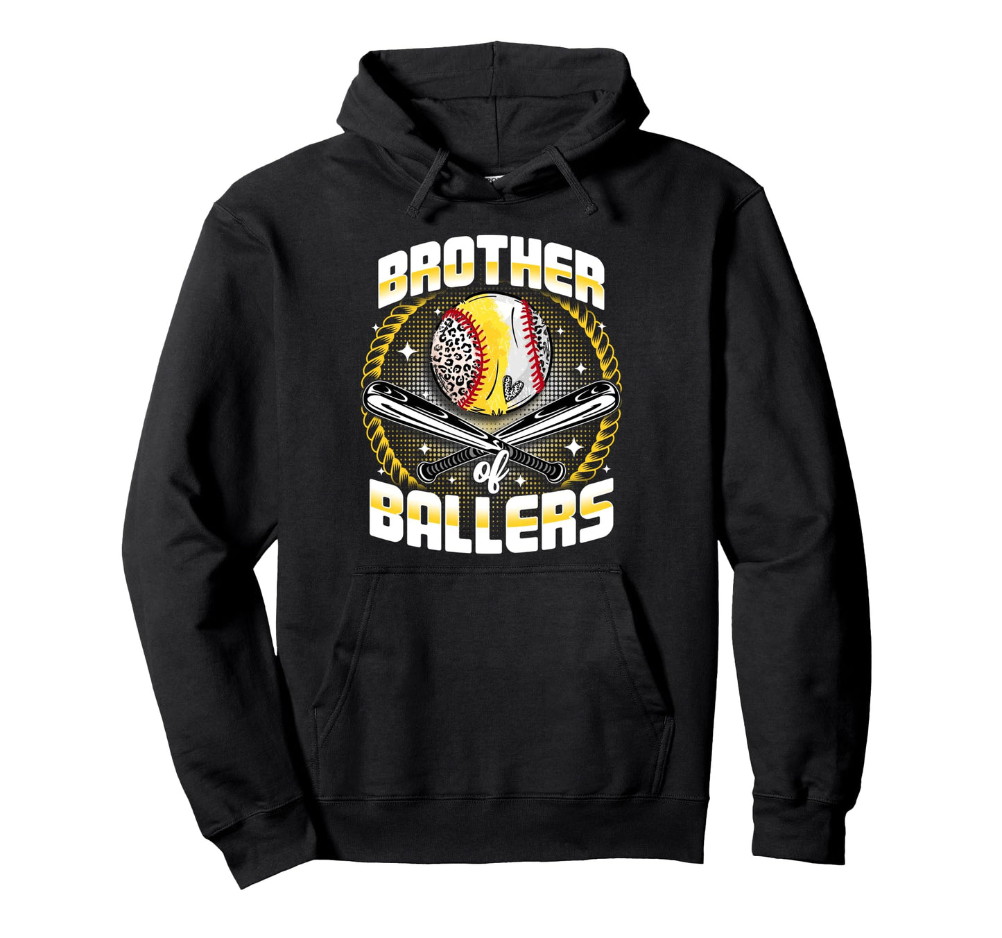Baseball Softball Brother Ballers Hoodie - Unique Graphic for Adults - T-Shirt, Sweatshirt, Hoodie