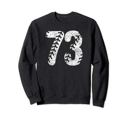 Baseball Softball Mom 73 Number 73 Sweatshirt - Unique Graphic Unisex - T-Shirt, Sweatshirt, Hoodie