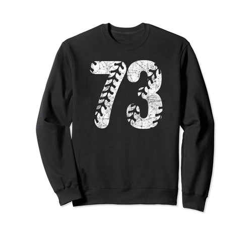 Baseball Softball Mom 73 Number 73 Sweatshirt - Unique Graphic Unisex - T-Shirt, Sweatshirt, Hoodie
