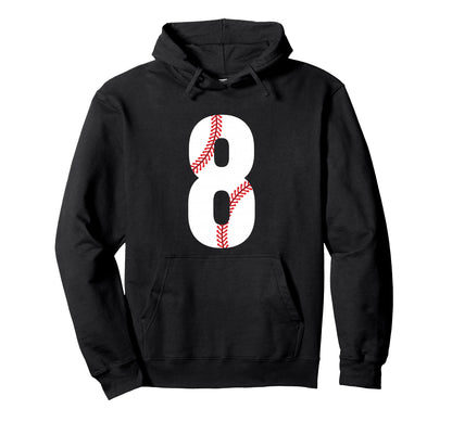 8Th Birthday Baseball 8 Year Old Gift Hoodie - Trendy Graphic Unisex - T-Shirt, Sweatshirt, Hoodie