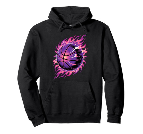 Basketball Ball Fire Basketball Hoodie - Aesthetic Graphic Men Women - T-Shirt, Sweatshirt, Hoodie