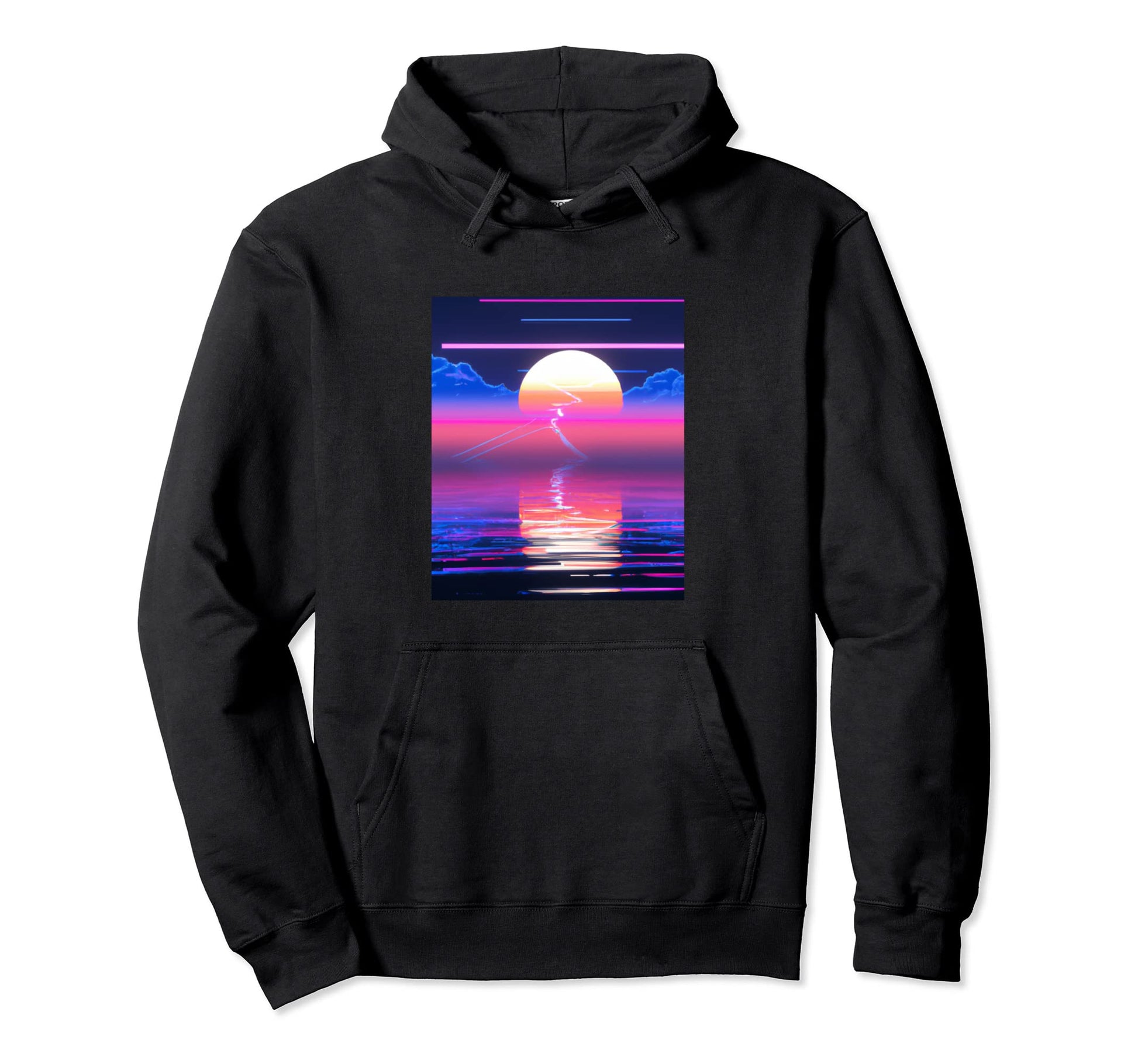 Vaporwave Sun Synthwave Sunset Hoodie - Streetwear Style Men Women - T-Shirt, Sweatshirt, Hoodie