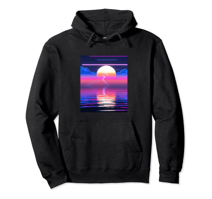Vaporwave Sun Synthwave Sunset Hoodie - Streetwear Style Men Women - T-Shirt, Sweatshirt, Hoodie