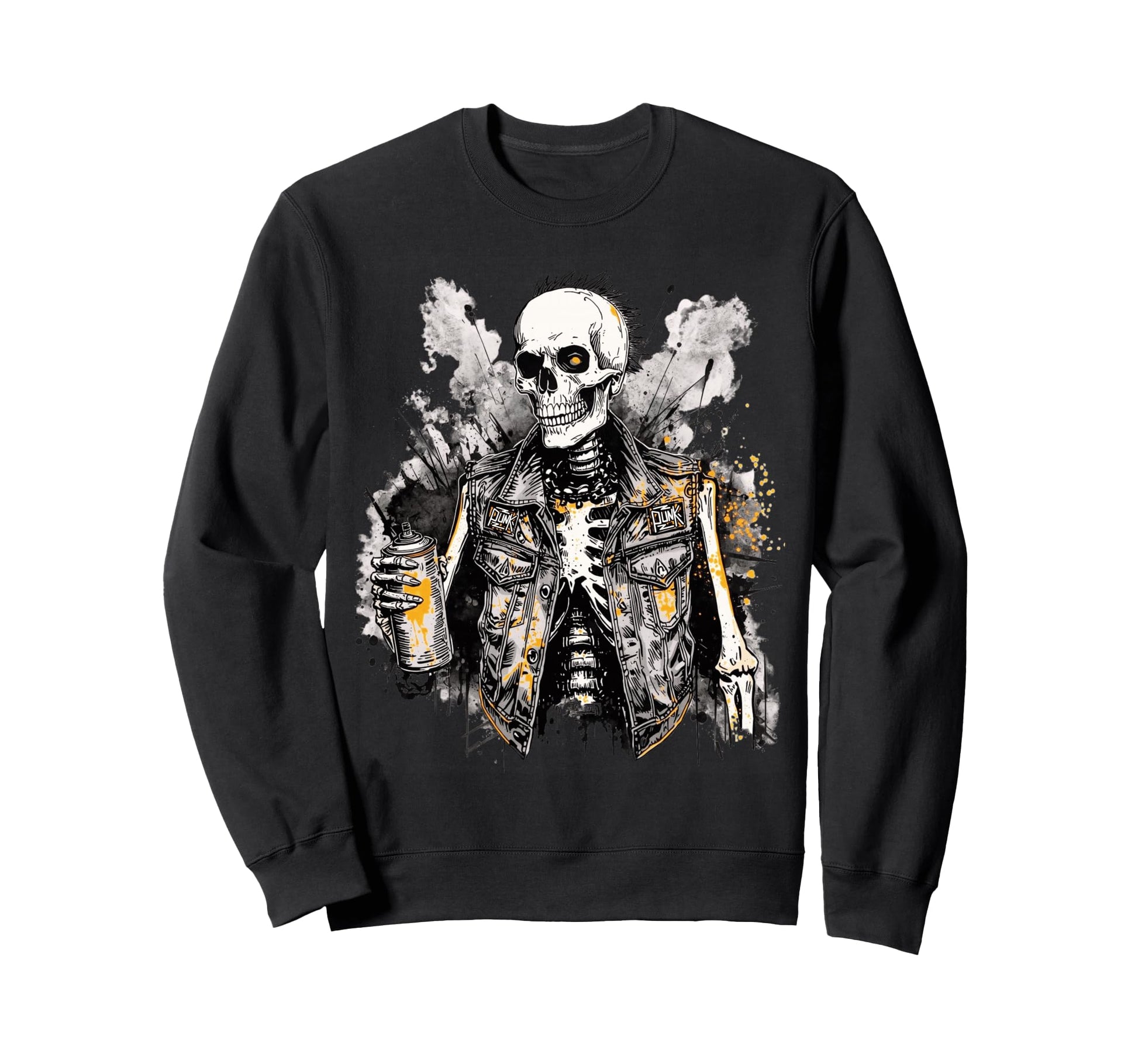 Grunge Rock Skeleton Graffiti Artist Sweatshirt - Unique Graphic Unisex - T-Shirt, Sweatshirt, Hoodie