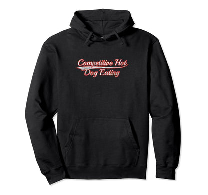 Competitive Hot Dog Eating Varsity Hoodie - Aesthetic Graphic Unisex - T-Shirt, Sweatshirt, Hoodie