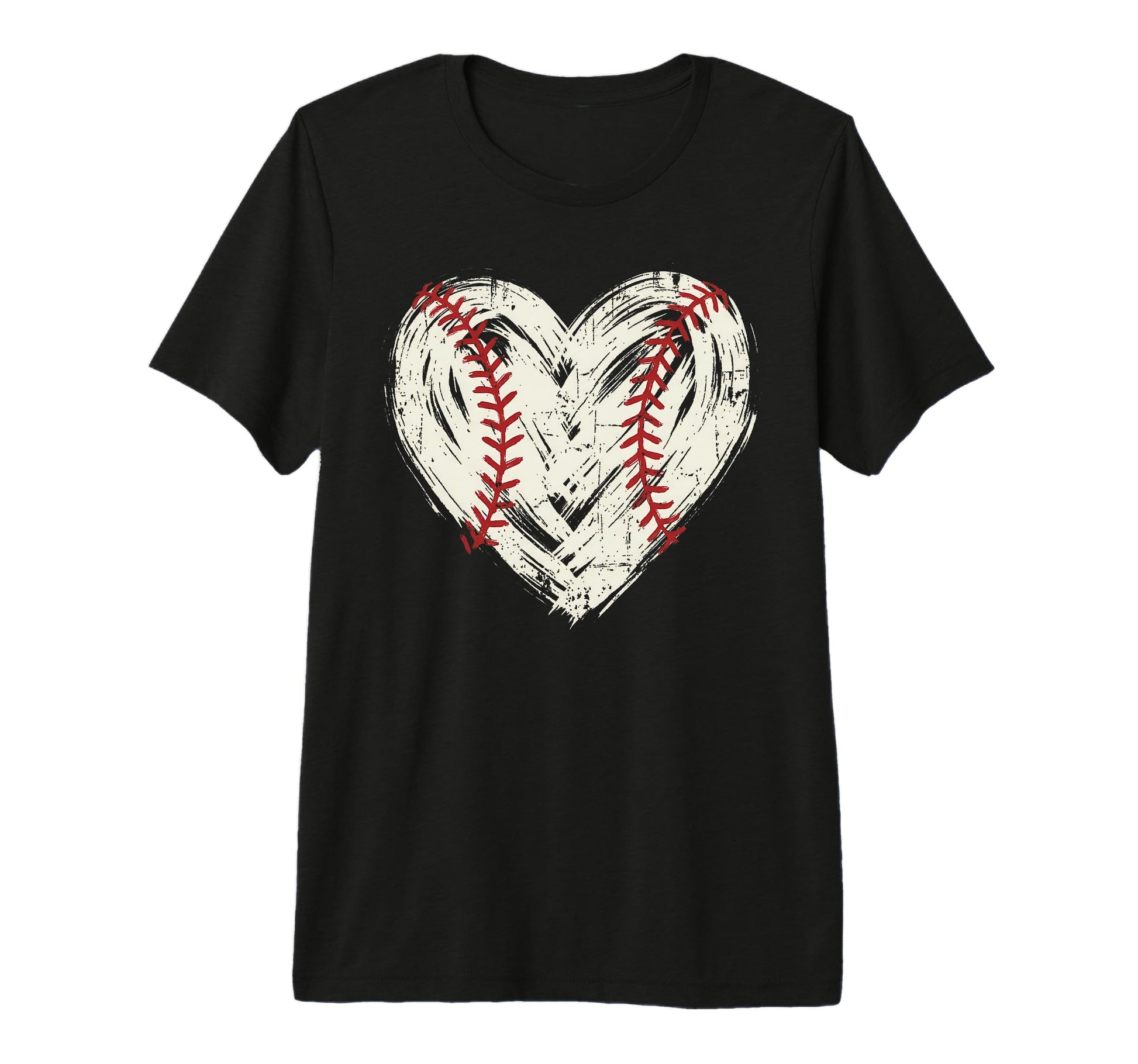 Baseball Heart Stitch Love Softball Mom Tri T-Shirt - Graphic Print Unisex - T-Shirt, Sweatshirt, Hoodie