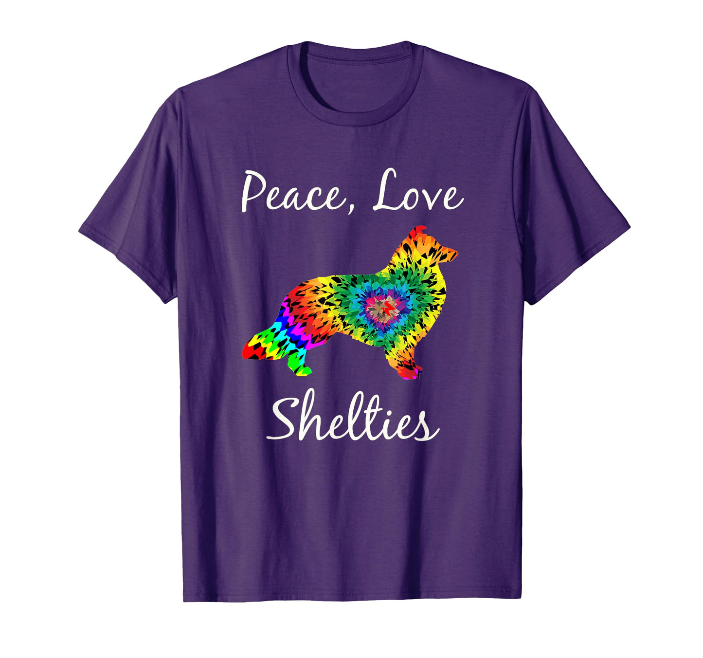 Sheltie Sheltie Gifts Tie Dye Peace T-Shirt - Casual Everyday Wear Unisex - T-Shirt, Sweatshirt, Hoodie