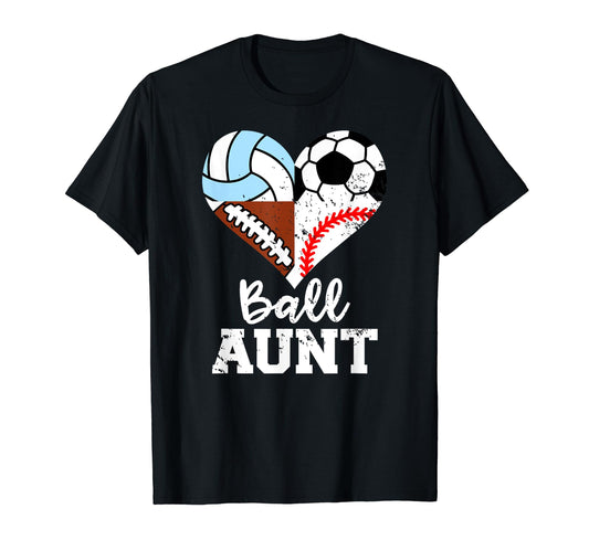 Ball Aunt Funny Soccer Football T-Shirt - Fun Novelty Design for Adults - T-Shirt, Sweatshirt, Hoodie