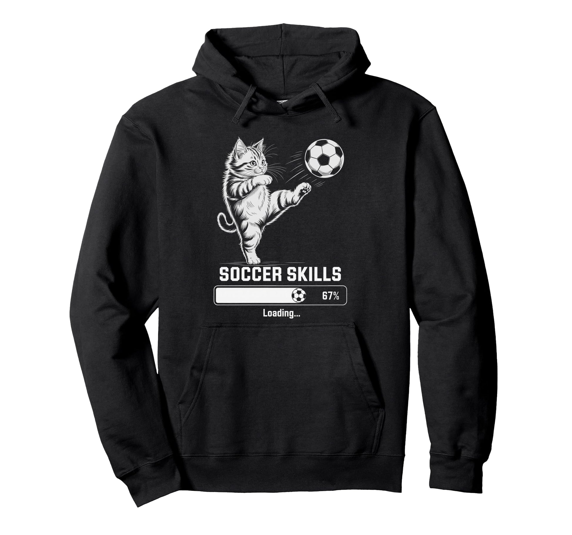 Kawaii Soccer Skills Loading Cat Mom My Hoodie - Fun Novelty Design Unisex - T-Shirt, Sweatshirt, Hoodie