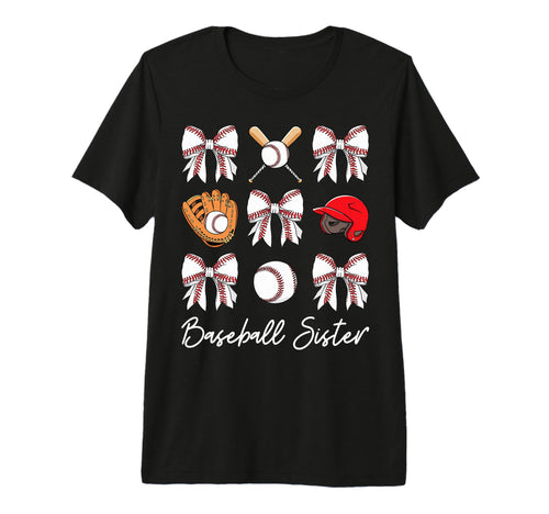 Baseball Sister Coquette Bow Sport Lover T-Shirt - Trendy Graphic Unisex - T-Shirt, Sweatshirt, Hoodie