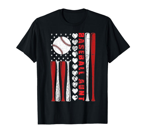 Baseball Auntie Patriotic Baseball T-Shirt - Unique Graphic for Adults - T-Shirt, Sweatshirt, Hoodie