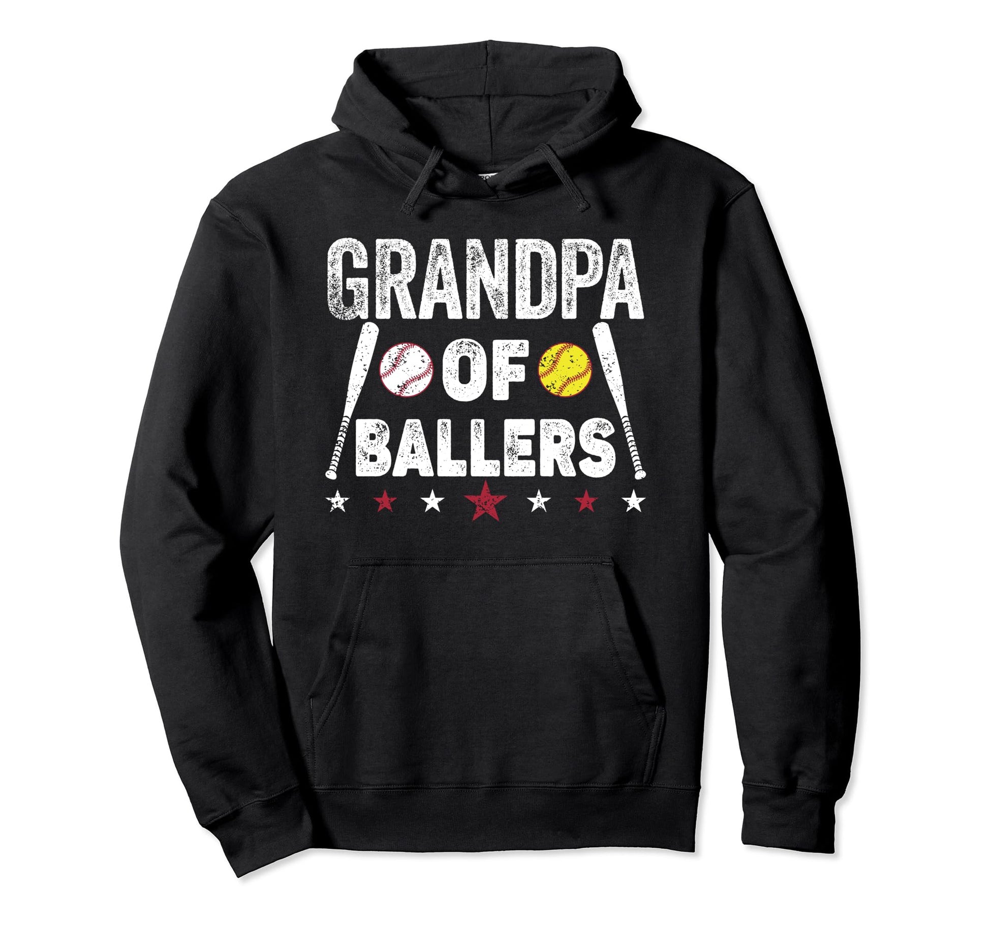 Grandpa Ballers Funny Baseball Hoodie - Minimalist Print for Adults - T-Shirt, Sweatshirt, Hoodie