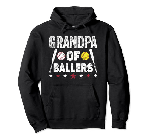 Grandpa Ballers Funny Baseball Hoodie - Minimalist Print for Adults - T-Shirt, Sweatshirt, Hoodie