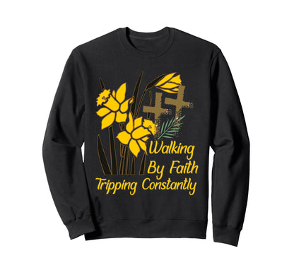 Boho Christian Walking Faith Sweatshirt - Casual Everyday Wear Men Women - T-Shirt, Sweatshirt, Hoodie