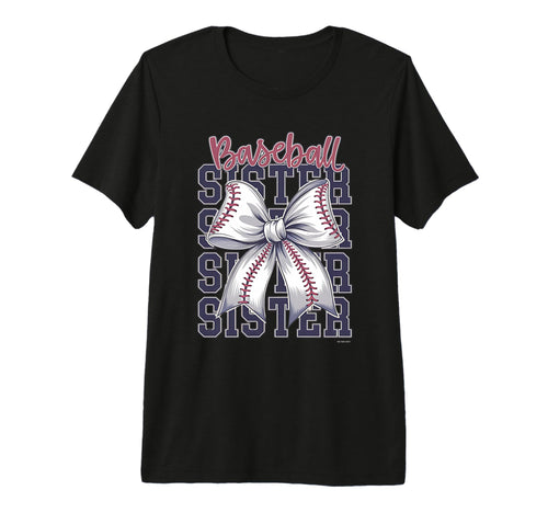 Baseball Sister Coquette Bow Tri Blend T-Shirt - Trendy Graphic Men Women - T-Shirt, Sweatshirt, Hoodie