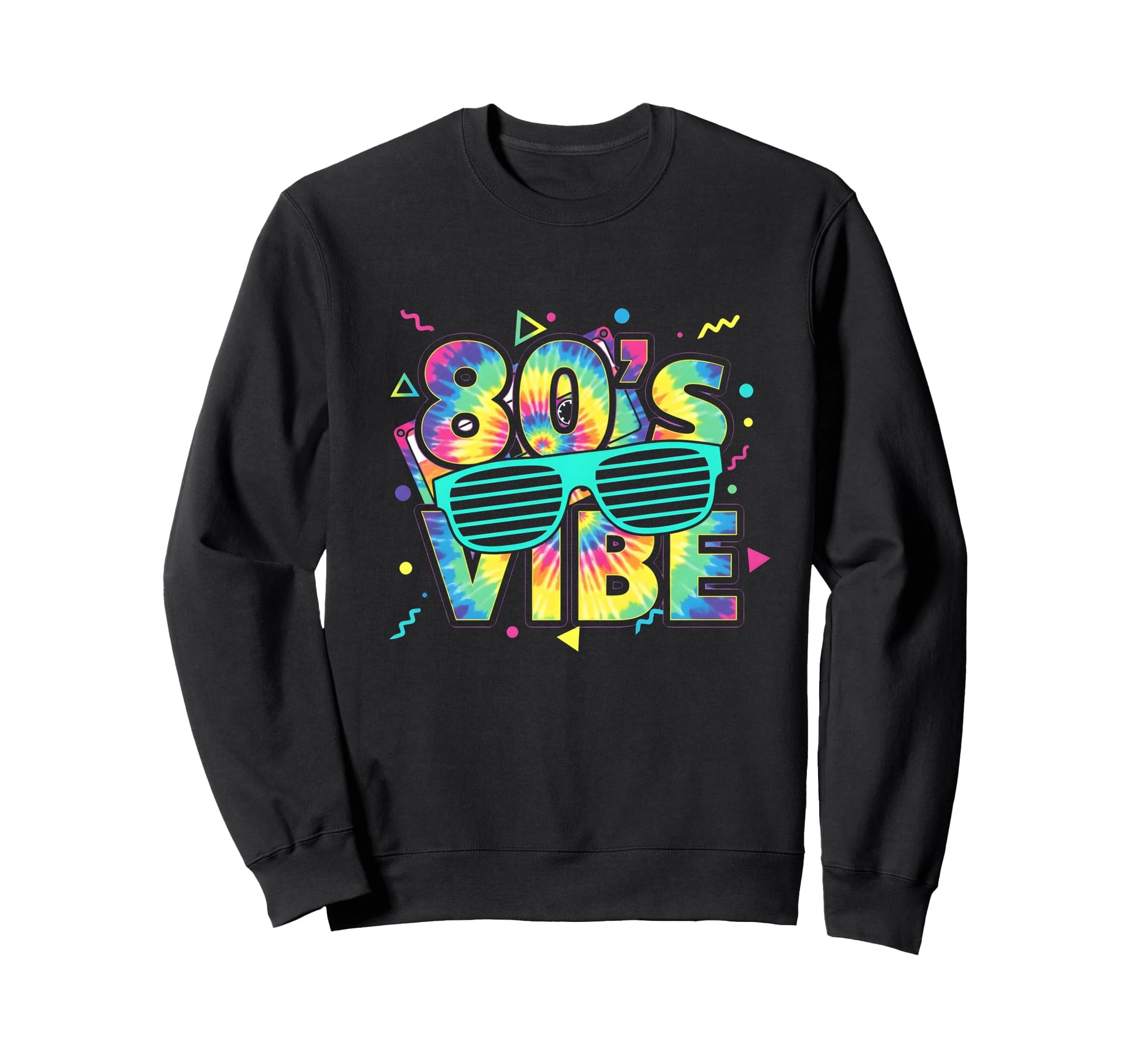 80S Vibe Old School Cassette Sunglasses Sweatshirt - Graphic Print Unisex - T-Shirt, Sweatshirt, Hoodie