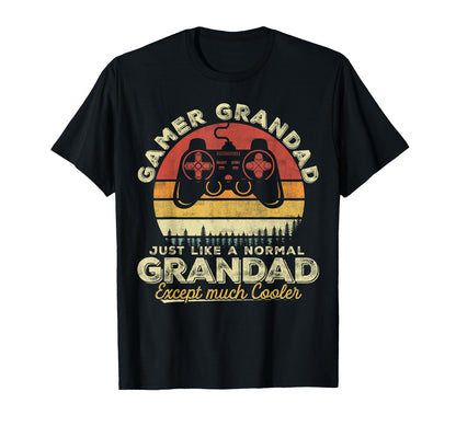 Gamer Grandad Funny Step Dad Level T-Shirt - Custom Art Print Unisex - T-Shirt, Sweatshirt, Hoodie