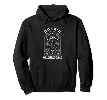Cosmic Mushrooms Moon Celestial Boho Hoodie - Novelty Apparel Men Women - T-Shirt, Sweatshirt, Hoodie