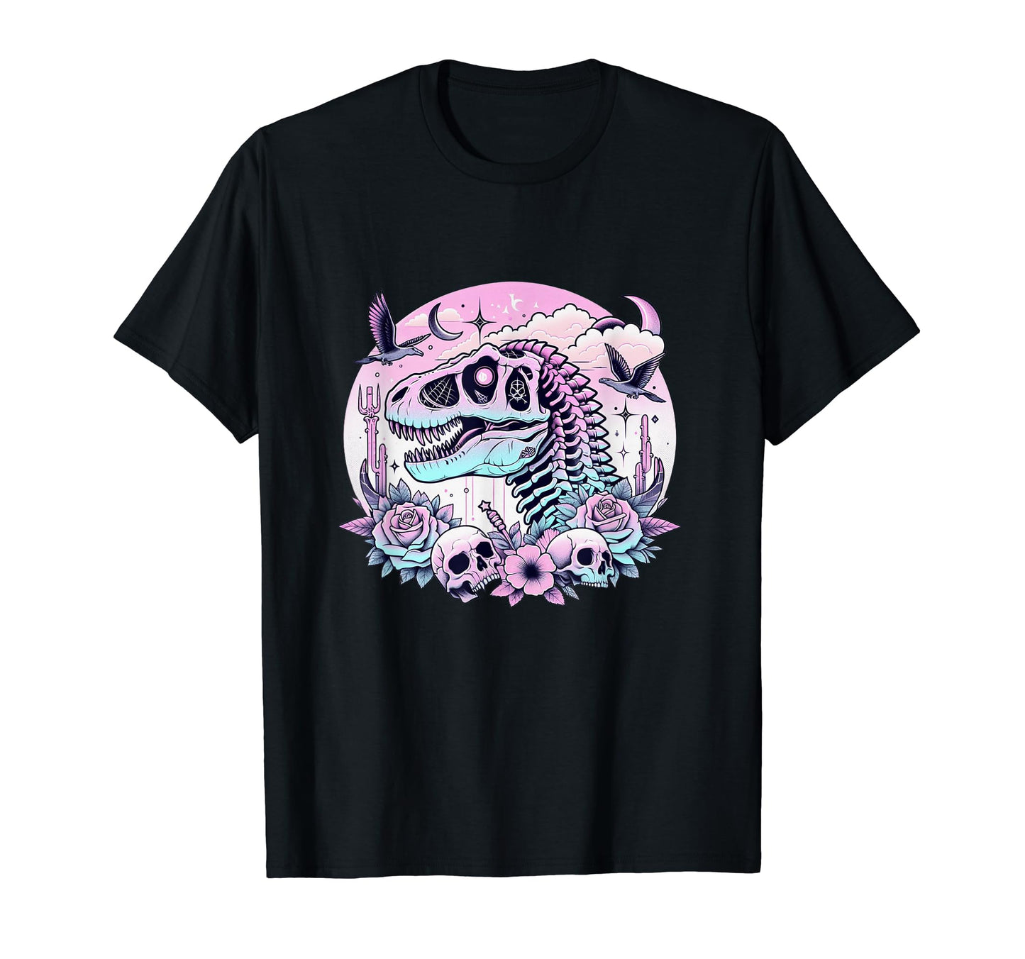 Pastel Goth T Rex Skull Dinosaur T-Shirt - Aesthetic Graphic Men Women - T-Shirt, Sweatshirt, Hoodie