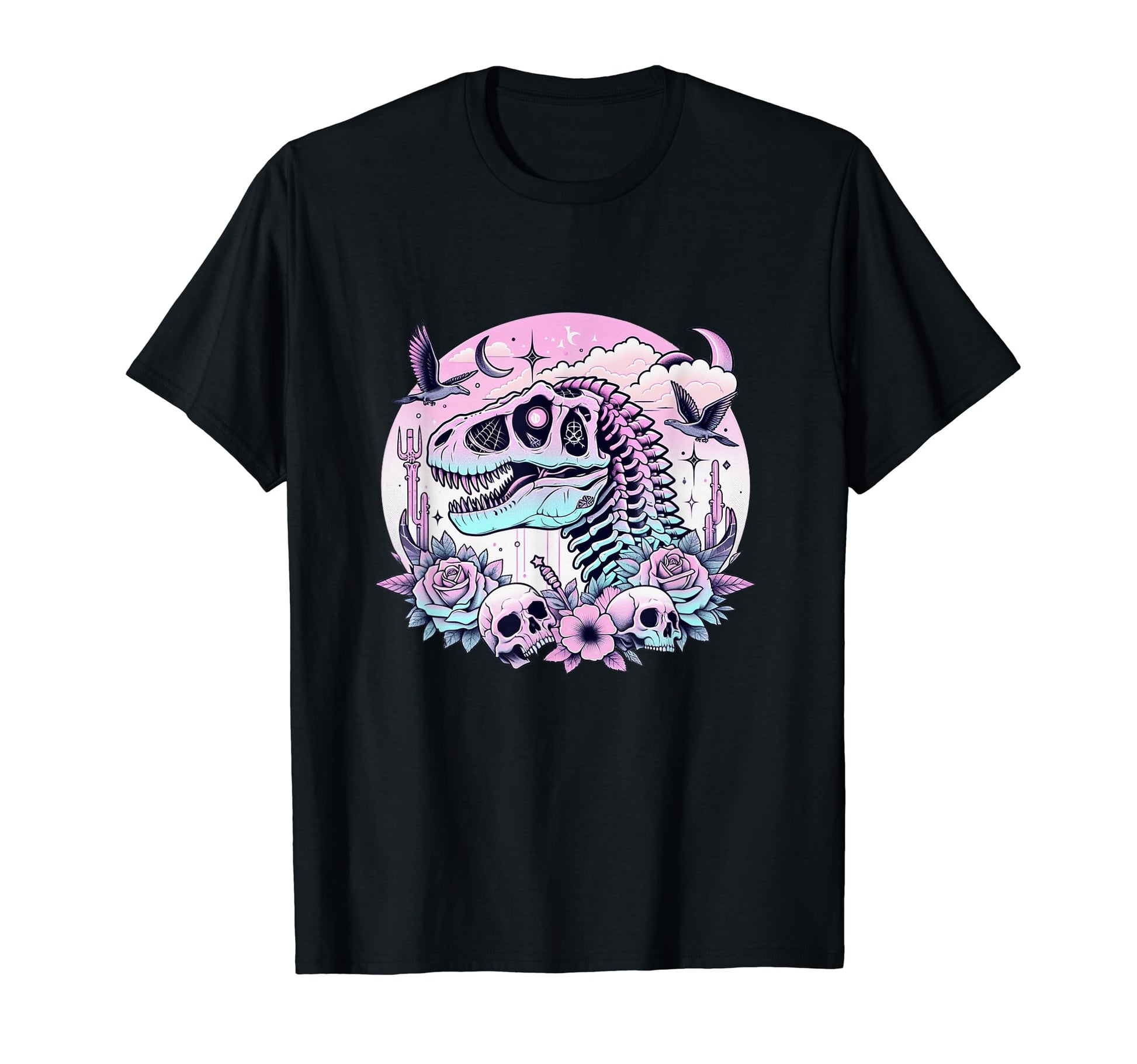 Pastel Goth T Rex Skull Dinosaur T-Shirt - Aesthetic Graphic Men Women - T-Shirt, Sweatshirt, Hoodie