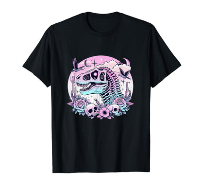 Pastel Goth T Rex Skull Dinosaur T-Shirt - Aesthetic Graphic Men Women - T-Shirt, Sweatshirt, Hoodie