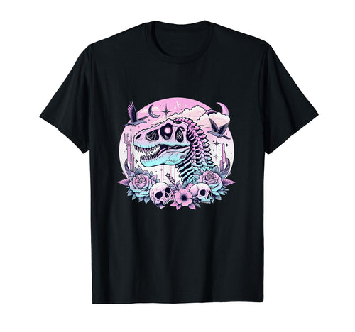 Pastel Goth T Rex Skull Dinosaur T-Shirt - Aesthetic Graphic Men Women - T-Shirt, Sweatshirt, Hoodie