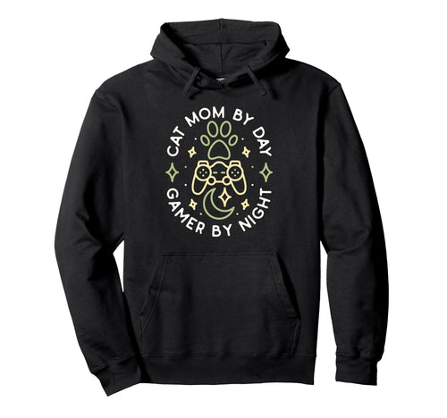 Cat Mom Day Gamer Night Console Games Hoodie - Casual Everyday Wear Unisex - T-Shirt, Sweatshirt, Hoodie