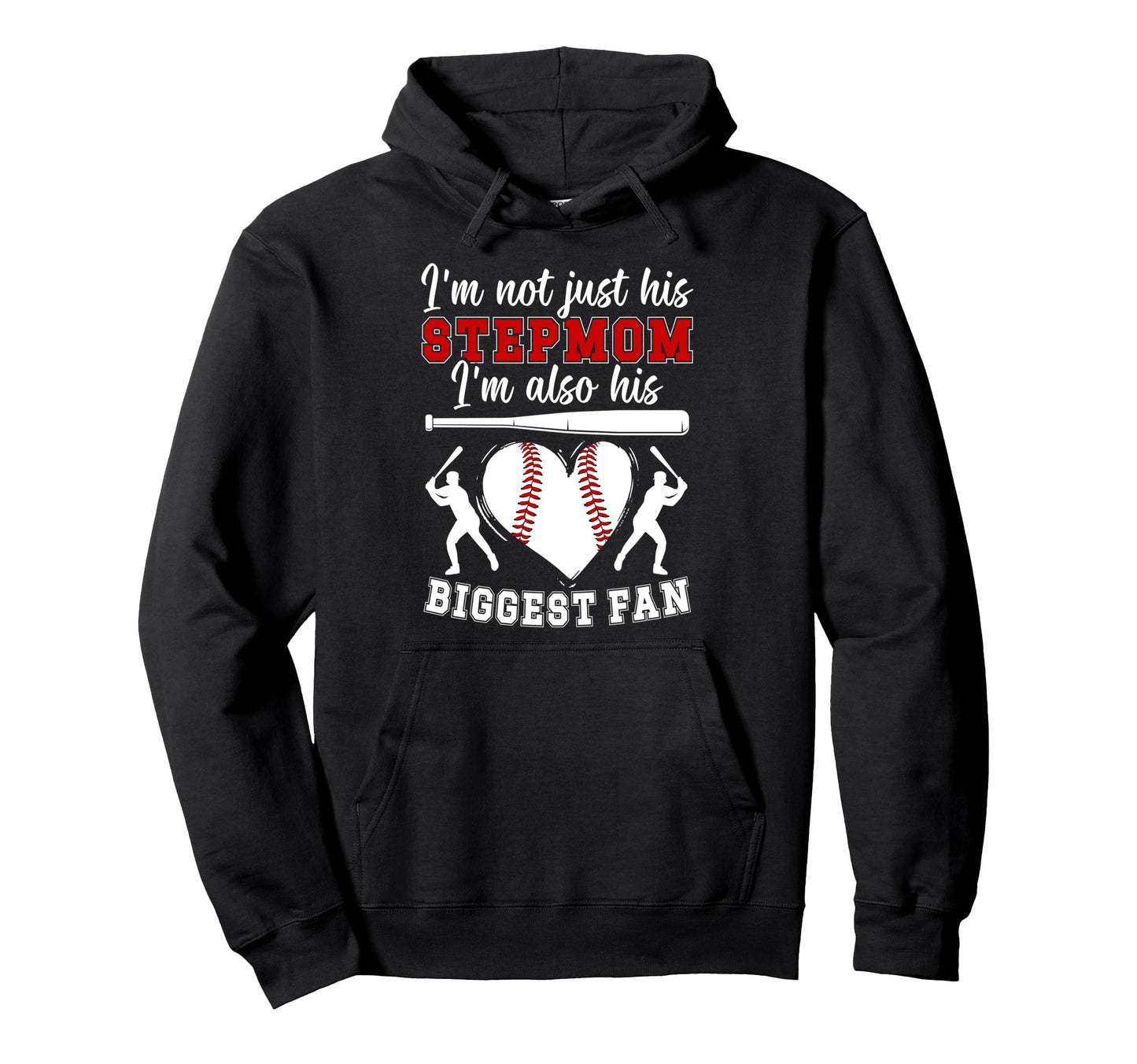 Biggest Fan Baseball Stepmom Baseball Hoodie - Aesthetic Graphic Unisex - T-Shirt, Sweatshirt, Hoodie