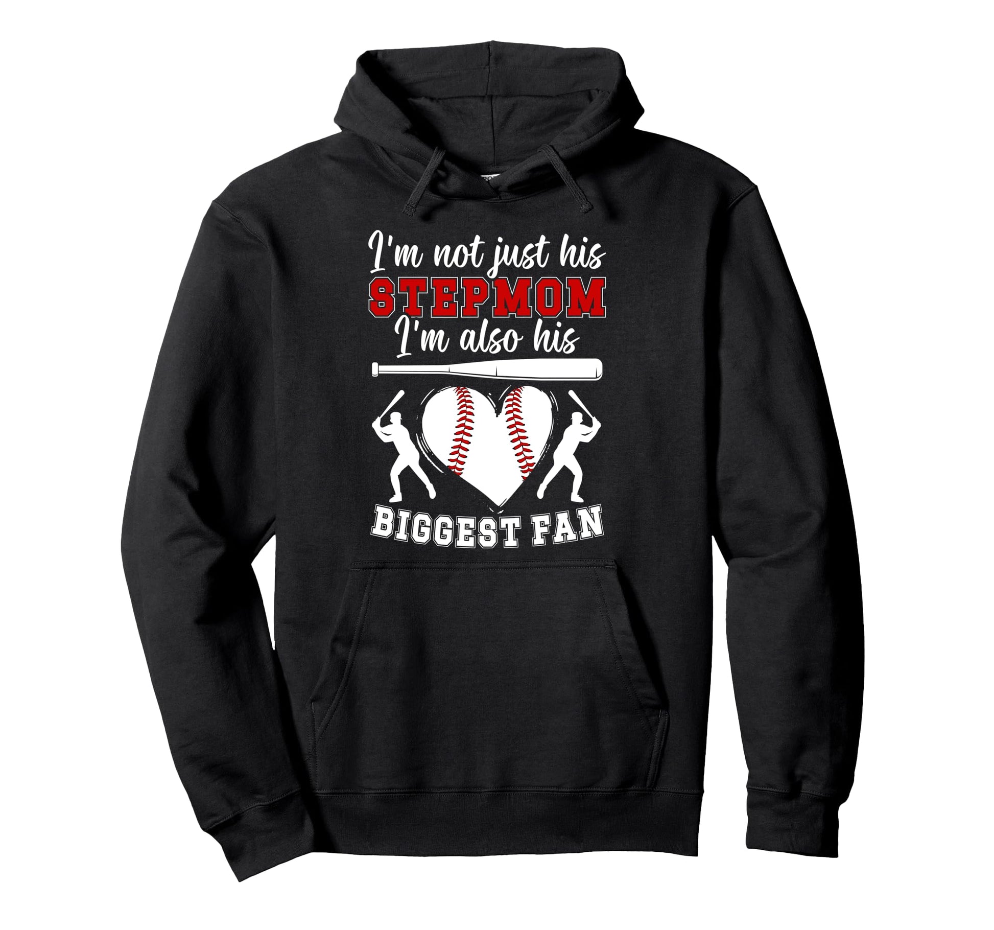 Biggest Fan Baseball Stepmom Baseball Hoodie - Aesthetic Graphic Unisex - T-Shirt, Sweatshirt, Hoodie