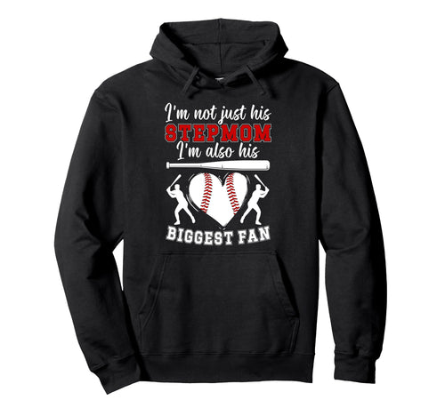 Biggest Fan Baseball Stepmom Baseball Hoodie - Aesthetic Graphic Unisex - T-Shirt, Sweatshirt, Hoodie