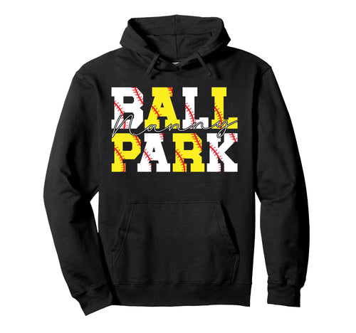 Ballpark Nanny Grandma Softball Hoodie - Trendy Graphic for Adults - T-Shirt, Sweatshirt, Hoodie
