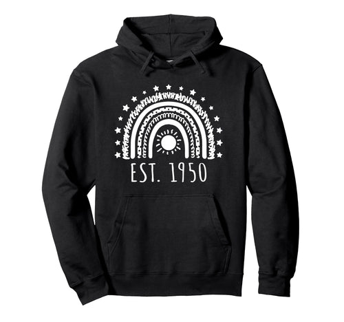 Est 1950 Rainbow Established 1950 Hoodie - Aesthetic Graphic Unisex - T-Shirt, Sweatshirt, Hoodie